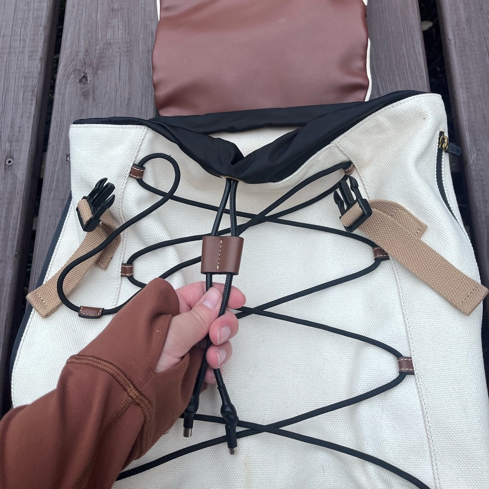 Guess Wanderluxe Tan Flip Backpack